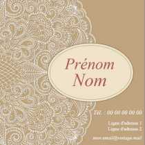Modèle carte de visite carrée  vintage pour vintage, rétro, baroque, année 50 à personnaliser en ligne avec modèle gratuit