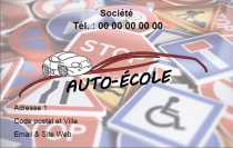 Modèle Carte de visite  auto école pour auto-école , moto école à personnaliser en ligne avec modèle gratuit
