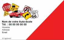 Modèle Carte de visite  auto école pour auto-école , moto école à personnaliser en ligne avec modèle gratuit
