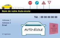 Modèle Carte de visite  auto école pour auto-école , moto école à personnaliser en ligne avec modèle gratuit