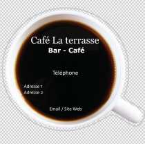 Modèle carte de visite carrée  café pour Bar, Brasserie, Café à personnaliser en ligne avec modèle gratuit