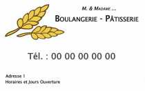 Modèle Carte de visite  boulangerie pour boulanger, Pâtissier à personnaliser en ligne avec modèle gratuit