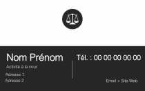 Modèle Carte de visite  avocat pour juriste, avocat, professionnel du droit, modèle noir et blanc à personnaliser en ligne avec modèle gratuit