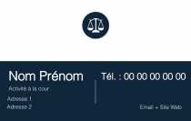 Modèle Carte de visite  avocat pour juriste, avocat, professionnel du droit, modèle bleu et blanc à personnaliser en ligne avec modèle gratuit