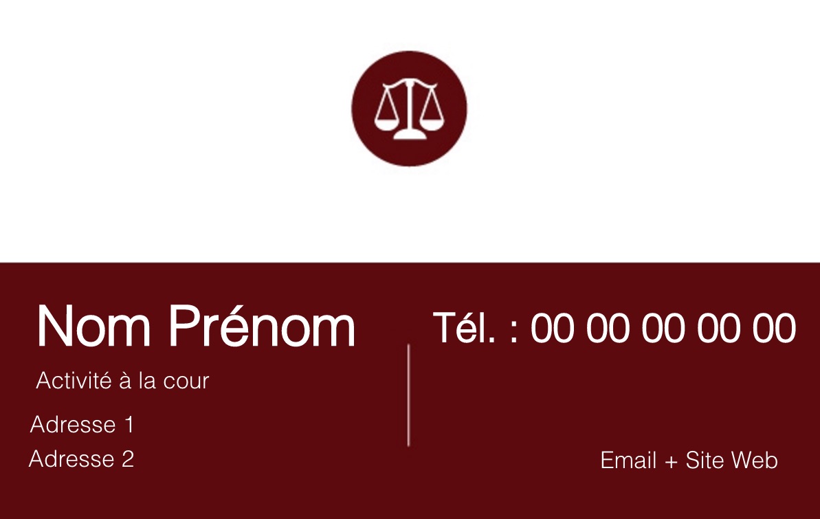 Avocat, Justice, Modèle Carte de visite Gratuit à Créer | Brique