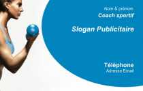 Modèle Carte de visite  sports pour carte de visite sport pour coaching sport et fitness modèle fond oval bleu à personnaliser en ligne avec modèle gratuit
