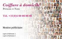 Modèle Carte de visite  coiffure pour coiffure, coiffeuse, salon de coiffure à personnaliser en ligne avec modèle gratuit