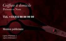 Modèle Carte de visite  coiffure pour coiffure, coiffeuse, salon de coiffure à personnaliser en ligne avec modèle gratuit