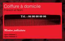Modèle Carte de visite  coiffure pour coiffure, coiffeuse à  domicile, style moderne à personnaliser en ligne avec modèle gratuit