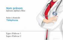 Modèle Carte de visite  infirmière pour infirmière à  domicile, style dessin BD à personnaliser en ligne avec modèle gratuit