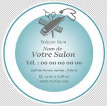 Modèle carte de visite ronde  coiffure pour coiffure à personnaliser en ligne avec modèle gratuit