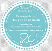 Modèle carte de visite ronde  infirmière pour infirmière à personnaliser en ligne avec modèle gratuit