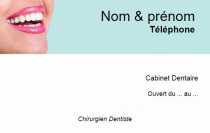 Modèle Carte de visite  dentiste pour soin dentaire, professionnels de santé à personnaliser en ligne avec modèle gratuit