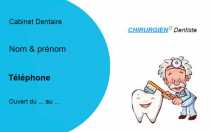 Modèle Carte de visite  dentiste pour soin dentaire, professionnels de santé à personnaliser en ligne avec modèle gratuit