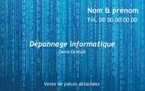 Modèle Carte de visite  informatique pour informatique, dépannnage , nettoyage ordinateur, SSII à personnaliser en ligne avec modèle gratuit