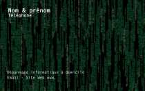 Modèle Carte de visite  informatique pour dépannnage informatique, PC, mod. Matrix à personnaliser en ligne avec modèle gratuit