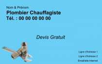 Modèle Carte de visite  plombier pour plomberie, dépanneur, chauffagiste à personnaliser en ligne avec modèle gratuit