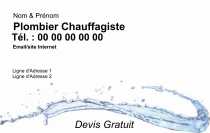 Modèle Carte de visite  plombier pour plomberie, dépanneur, chauffagiste à personnaliser en ligne avec modèle gratuit