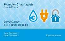 Modèle Carte de visite  plombier pour plomberie, dépanneur, chauffagiste à personnaliser en ligne avec modèle gratuit