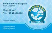 Modèle Carte de visite  plombier pour plomberie, dépanneur, chauffagiste à personnaliser en ligne avec modèle gratuit