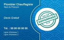 Modèle Carte de visite  plombier pour plomberie, dépanneur, chauffagiste à personnaliser en ligne avec modèle gratuit