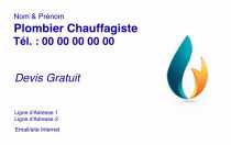 Modèle Carte de visite  plombier pour plomberie, dépanneur, chauffagiste à personnaliser en ligne avec modèle gratuit