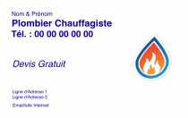 Modèle Carte de visite  plombier pour plomberie, dépanneur, chauffagiste à personnaliser en ligne avec modèle gratuit