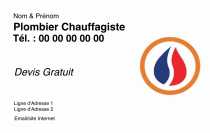 Modèle Carte de visite  plombier pour plomberie, dépanneur, chauffagiste à personnaliser en ligne avec modèle gratuit