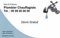 Modèle Carte de visite  plombier pour plomberie, dépanneur, chauffagiste à personnaliser en ligne avec modèle gratuit