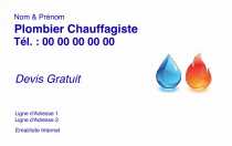 Modèle Carte de visite  plombier pour plomberie, dépanneur, chauffagiste à personnaliser en ligne avec modèle gratuit