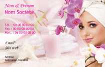 Modèle Carte de visite  esthéticienne pour soin visage, beauté et Spa à personnaliser en ligne avec modèle gratuit