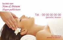 Modèle Carte de visite  massage bien être pour massage à domicile, relaxation, soins du visage bien être à personnaliser en ligne avec modèle gratuit