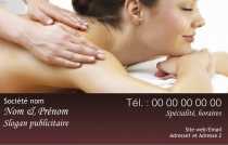 Modèle Carte de visite  massage bien être pour massage à domicile, relaxation, soins du visage bien être à personnaliser en ligne avec modèle gratuit