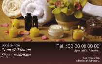 Modèle Carte de visite  massage bien être pour massage à domicile, relaxation, soins du visage bien être à personnaliser en ligne avec modèle gratuit