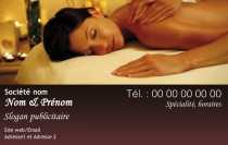 Modèle Carte de visite  massage bien être pour massage à domicile, relaxation, soins du visage bien être à personnaliser en ligne avec modèle gratuit