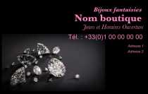 Modèle Carte de visite  bijouterie pour commerce de bijoux à personnaliser en ligne avec modèle gratuit