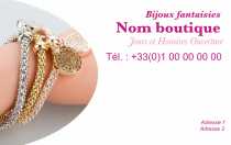 Modèle Carte de visite  bijouterie pour commerce de bijoux à personnaliser en ligne avec modèle gratuit