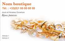Modèle Carte de visite  bijouterie pour commerce de bijoux à personnaliser en ligne avec modèle gratuit