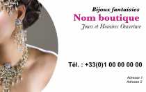 Modèle Carte de visite  bijouterie pour commerce de bijoux à personnaliser en ligne avec modèle gratuit
