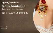 Modèle Carte de visite  bijouterie pour commerce de bijoux à personnaliser en ligne avec modèle gratuit