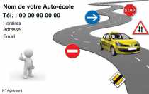 Modèle Carte de visite  auto école pour auto-école , moto école à personnaliser en ligne avec modèle gratuit