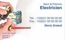 Modèle Carte de visite  électricien pour électricien, énergie, dépannage à personnaliser en ligne avec modèle gratuit