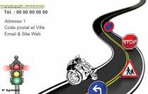 Modèle Carte de visite  auto école pour auto-école , moto école à personnaliser en ligne avec modèle gratuit