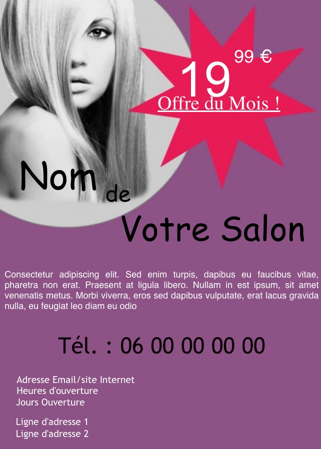 Modèle Un Salon de Coiffure Bleu Diaporama Brochure Vidéo Carrée