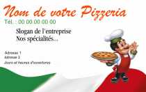 Modèle Carte de visite  restaurant pour pizzeria, restaurant Italien, pizzaiolo à personnaliser en ligne avec modèle gratuit