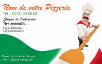 Modèle Carte de visite  restaurant pour pizzeria, restaurant Italien, pizzaiolo à personnaliser en ligne avec modèle gratuit