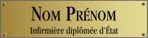 Modèle plaque gravure plexi XS  infirmière pour plaque 20x5cm aspect Or, Plaque professionnelle pas cher 20x5cm à personnaliser en ligne avec modèle gratuit