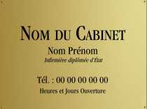 Modèle plaque gravure plexi XXL  infirmière pour plaque 40x30cm aspect Or, gravée laser professionnelle  à personnaliser en ligne avec modèle gratuit