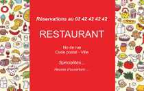 Modèle Carte de visite  restaurant pour restaurant, fas food, petite restaurantion à personnaliser en ligne avec modèle gratuit