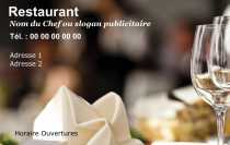 Modèle Carte de visite  restaurant pour restauration, brasserie à personnaliser en ligne avec modèle gratuit
